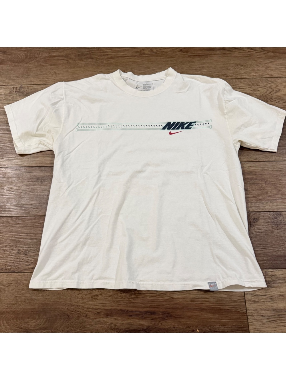 Vtg Y2K Nike Swim Tech Cyber Blueprint Graphic Tee White L - Picture 1 of 7
